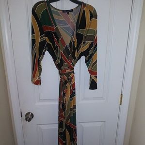 Maxi faux wrap dress